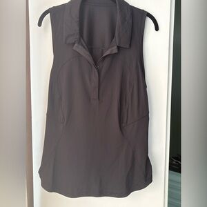 Lululemon Quick-Dry Black Sleeveless Polo Shirt